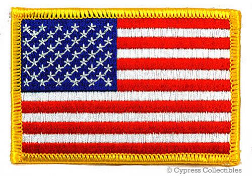 American flag iron-on biker patch usa embroidered us patriotic gold border right