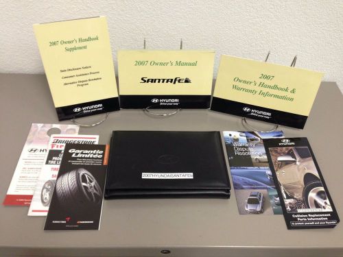 2007 hyundai santa fe oem owner&#039;s manual set w/ supplements &amp; case free shipping