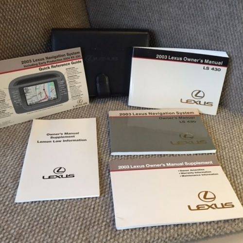 2003 lexus ls430 oem owners manual set with navigation guide and case