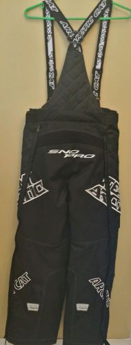 Team arctic cat mens snowmobile bib pants size small black &amp; white