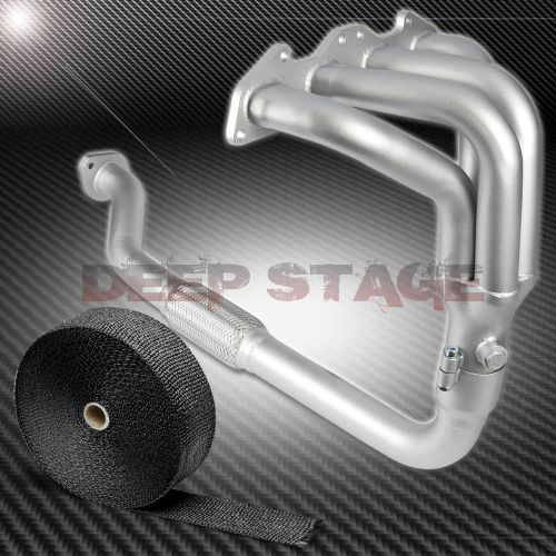 Stainless ceramic exhaust header fits 2g eclipse/talon/avenger nt 2.0l+heat wrap