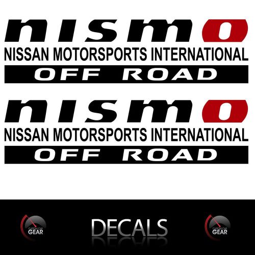 (2) nismo off road die cut decals stickers black and red 12&#034; nissan 4x4 truckbed