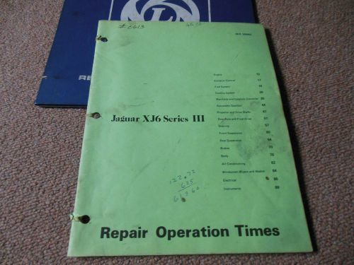 Original british leyland repair operation times manual jaguar xj6 series 3