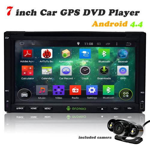 7&#034; double 2din car dvd player android 4.4 gps nav 3g wifi dual zone swc+camera