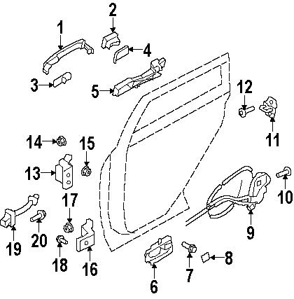 Nissan 80611jm01a genuine oem handle base