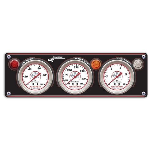 Longacre sportsman gauges -black aluminum panel-oil psi-water temp-fuel psi   10