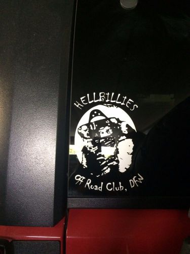 Hellbillies orc / jeep club white vinyl decal