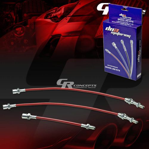 Hi performance stainless steel braided brake line 84-87 corolla ae86 gts sr5 red