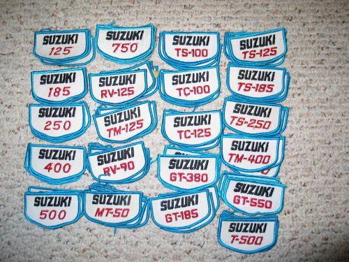 Vintage suzuki motocross motorcyle patches 125, 500, ts-100, tm-125  and more