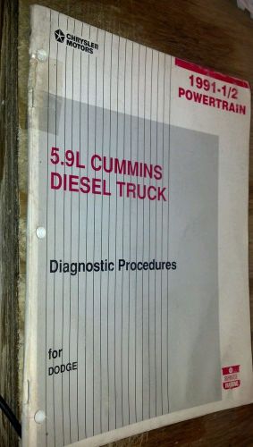 1991 1/2 dodge ram truck cummins 5.9l diesel factory engine diagnostics manual