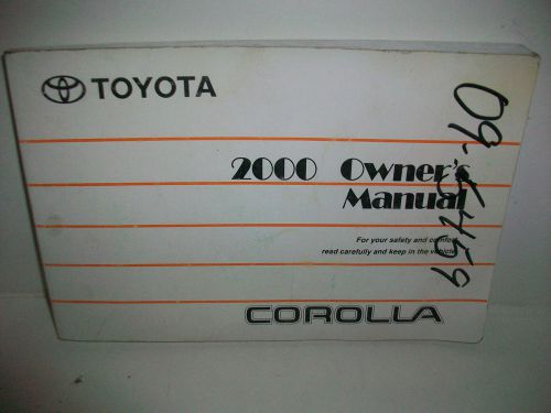 2000 toyota corolla owner&#039;s manual