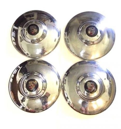 Original genuine 356 porsche chrome super hub caps wheel covers with badges