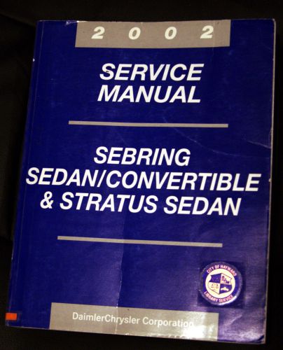 Sebring stratus chrysler service manual