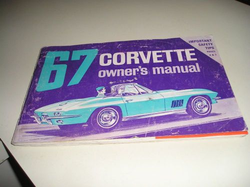 1967 original 1st edition corvette owners manual with full card