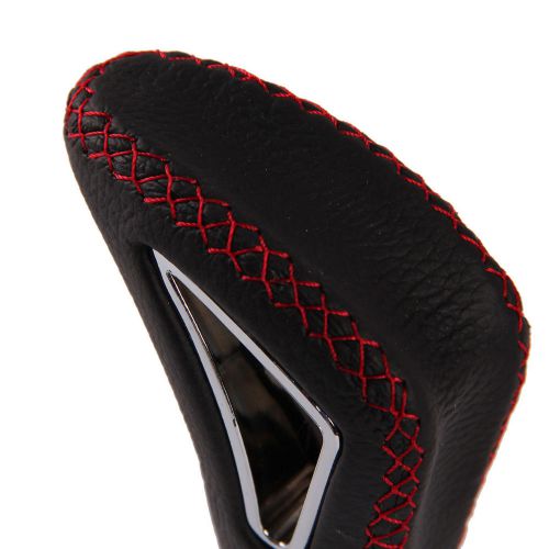Universal car stick gear shifter shift lever knob cover leather red stitched
