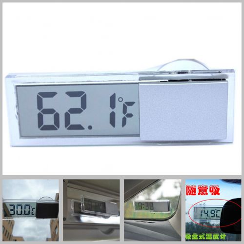 Lcd digital thermometer car practical sucker liquid crystal ℉ ℃ transparent car