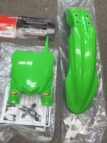 Cycra green 2015 style front fender stadium number plate kawasaki kx 125 250