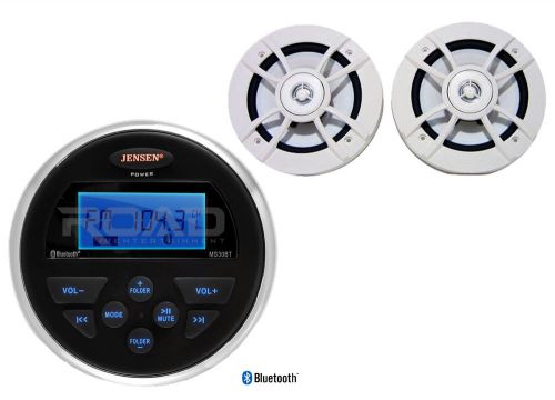 2 kenwood 6.5&#034;2way marine speakers,jensen bluetooth usb aux amfm marine receiver