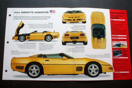 1991 calloway corvette speedster unique imp brochure