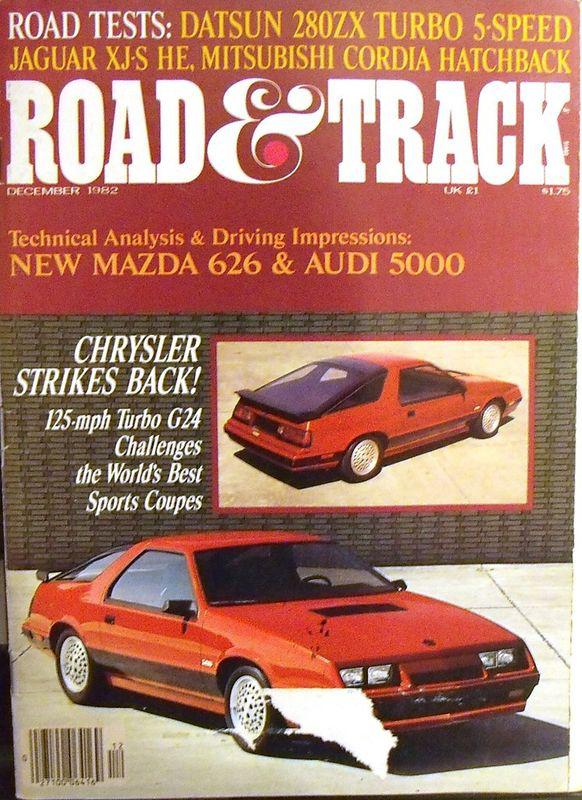 R&t dec 1982 chrysler g24 turbo datsun 240zx turbo jaguar xj-s mistubishi cordia