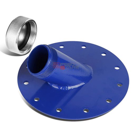 Fuel cell tank 45° degree 1.5&#034; remote fast fill 2.75&#034; filler neck pipe+cap blue