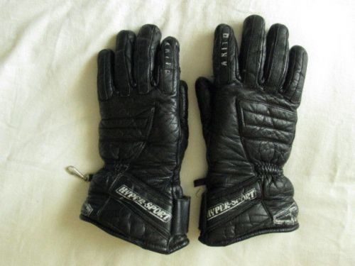 Akito hyper-sport mens black genuine leather motorcycle racing gloves sz m used