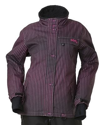 Divas snowgear craze womens snow jacket pinstripe/pink xl