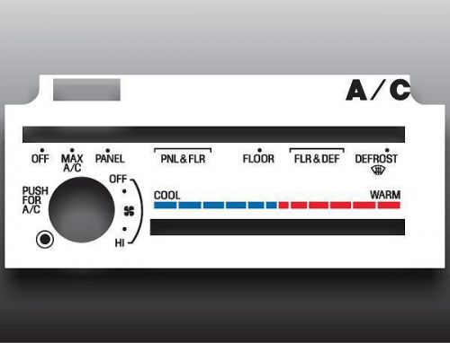 1993-1994 ford ranger white heater control switch overlay hvac