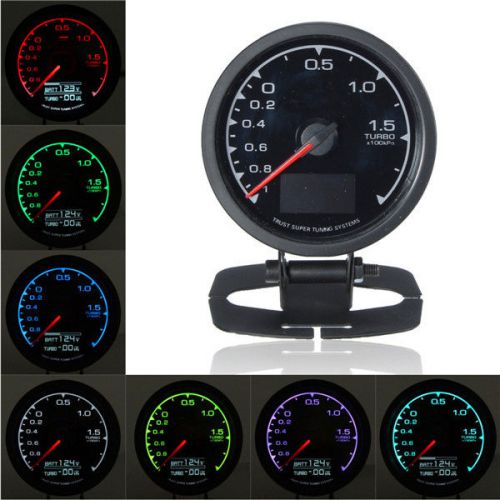 Universal car 60mm digital led turbo boost gauge meter adijustable 7-colors