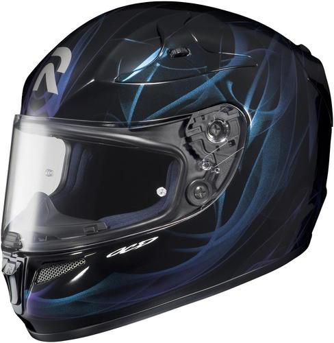 Hjc rpha-10 combust mc2 motorcycle helmet black blue size medium med