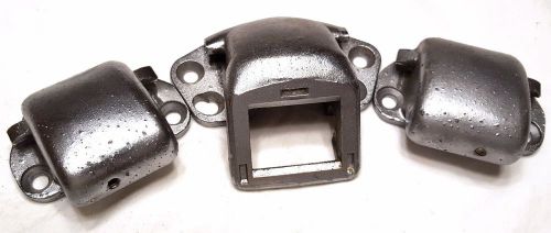 3 piece good set datsun roadster convertible soft top sun visor mounts 1968-70