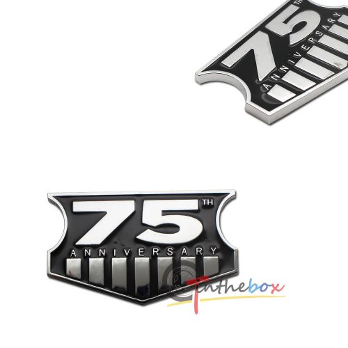 (1) 3d metal 75th year anniversary metal emblem badge for jeep wrangler cherokee
