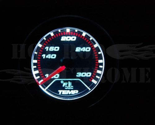 Smoke lens electric 2&#039;&#039; water temp gauge with chrome bezel &amp; led lights