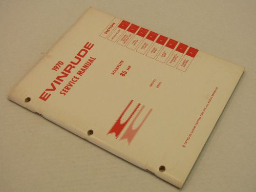 1970 evinrude 85 hp starflite model 85093 oem factory service repair manual