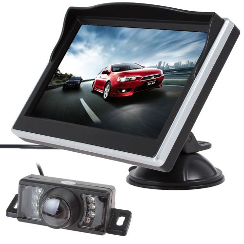 Car parking system kit - 5&#034; tft lcd color monitor+7 ir lights 120 degree camera