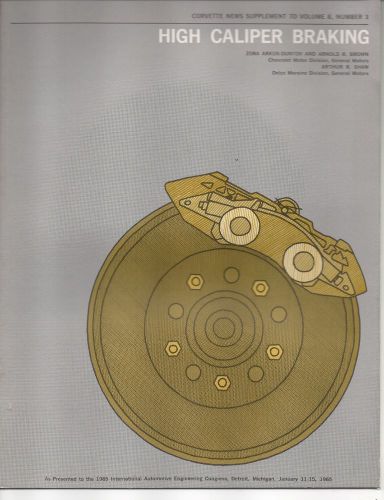 1965 chevrolet corvette high caliper braking paper news supplement vol 8, no 10