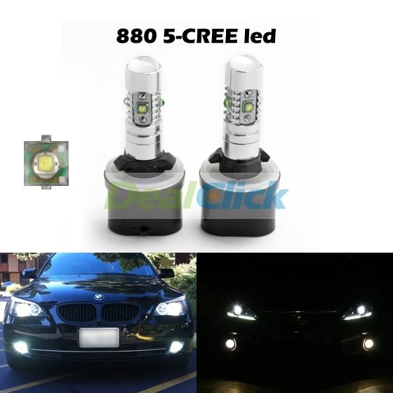 2x cree high power ultra white 880 881 led bulbs for car fog lights or driving