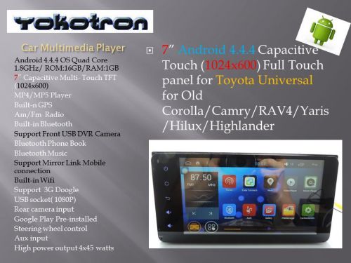 &#034;yokotron&#034; 7&#034; android 4 car radio for toyota hilux rav4 camry corolla prado gps