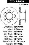 Centric parts 120.75001 brake rotor, front