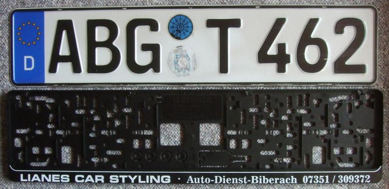 Genuine german license plate from germany with new frame mercedes