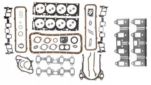 Full engine gasket set &amp; ex shields for ford truck fe ft 330 359 361 389 391