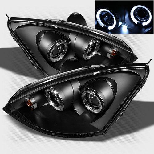 2000-2004 ford focus twin halo led projector headlights black head lights lamp