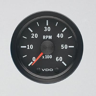 Vdo vision series tachometer 0-6,000 2 1/16" dia in-dash black face 333158