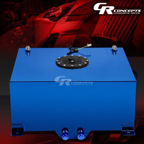 15 gallon blue coated aluminum racing/drifting fuel cell gas tank+level sender