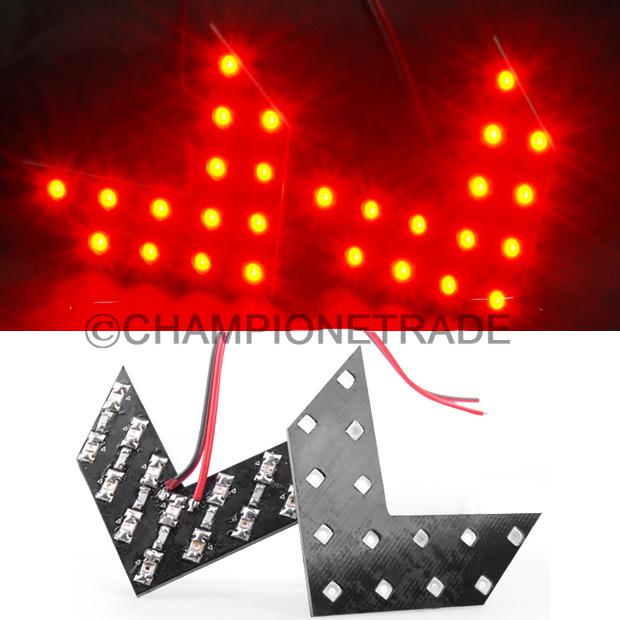 2x 12v car red mirror view turn signal rear arrow panel style led light lamp hot