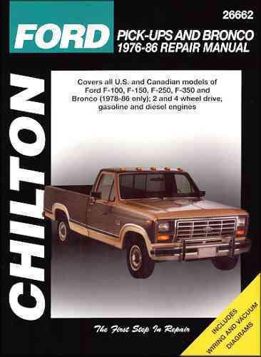 1976-1986 ford f100 f150 f250 f350 pick-up & bronco repair shop & service manual