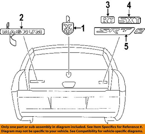 Dodge oem 4806208ab lift gate-emblem badge nameplate