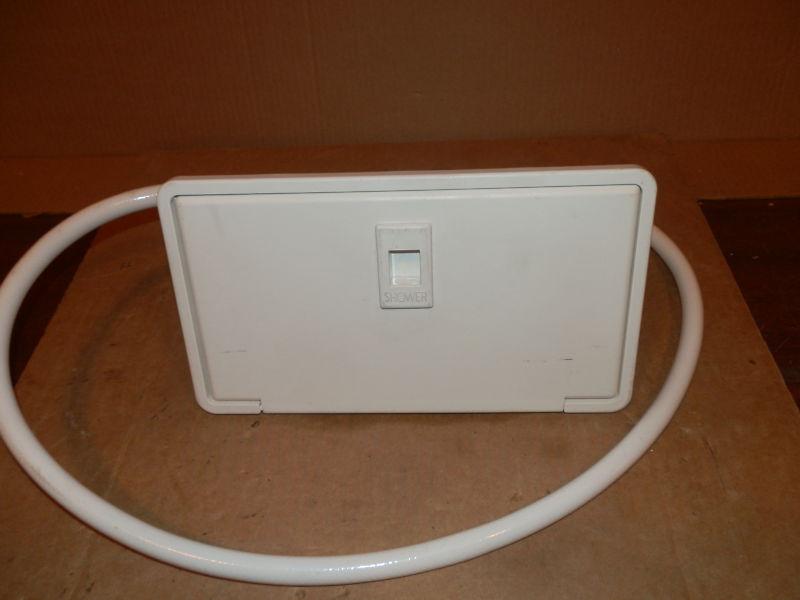 Rv shower box with shower head/hose color: white 