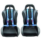 4 point harness pair for sxs utv with seat belt bypass blue, 4 point