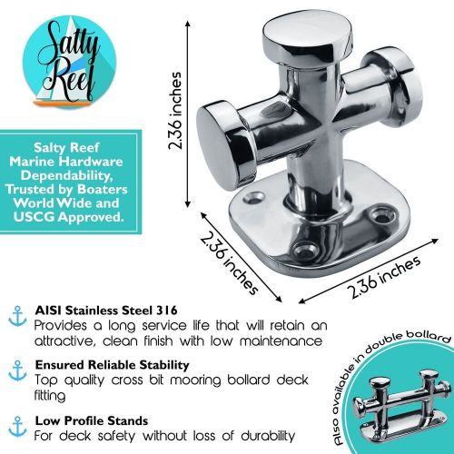 Single cross bollard heavy duty marine grade 316 stainless steel